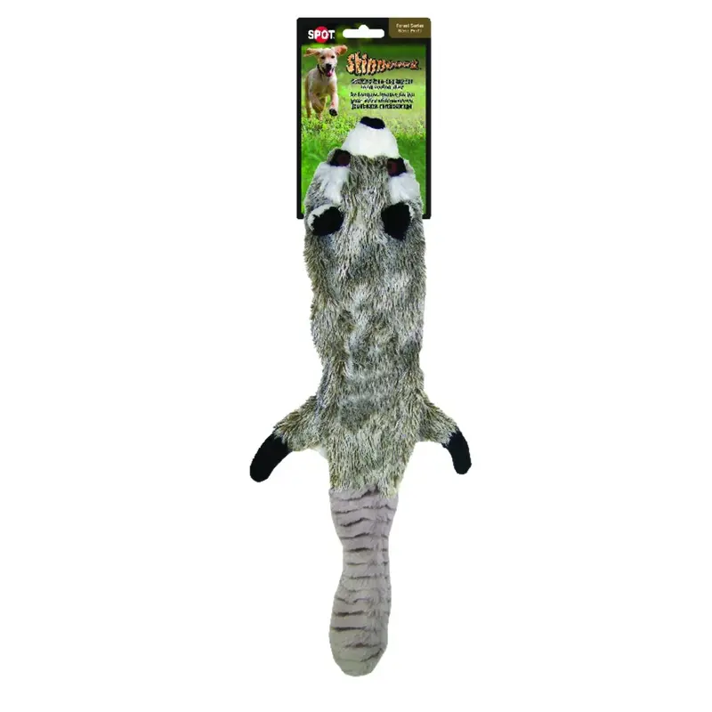 Skinneeez Raccoon Dog Toy, Stuffing Free, 24 In.