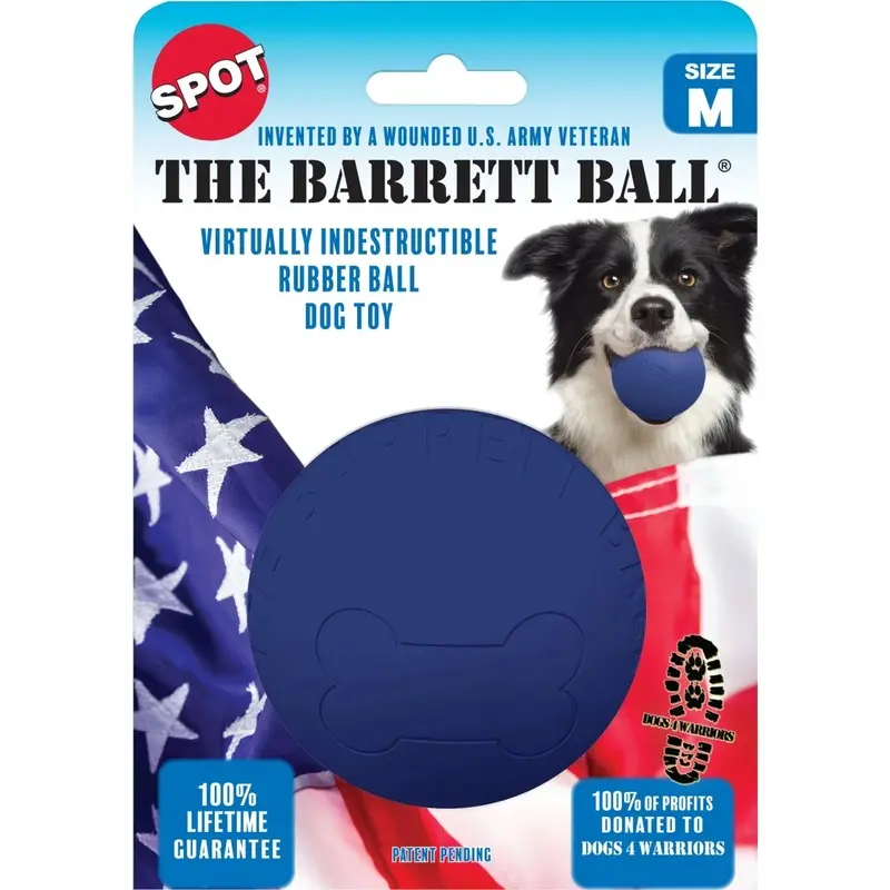 Barrett Rubber Ball Dog Toy, Durable 4 Inch Diameter for Active Play