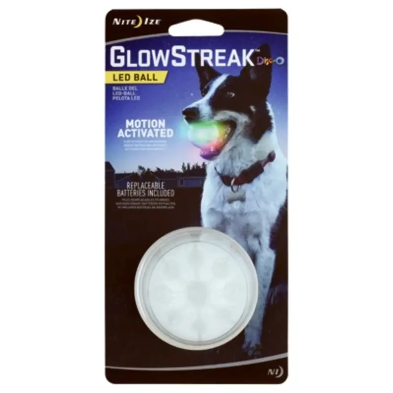 GlowStreak Disc-O LED Dog Fetch Ball