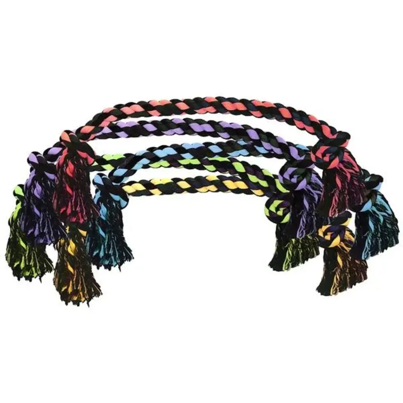Nuts For Knots Cotton Rope Dog Toy, Assorted Colors, 48 Inch Length
