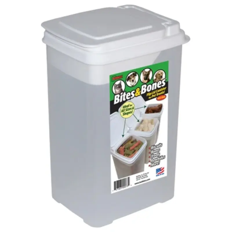 Bites and Bone Pet Treat Container for Storage and Freshness