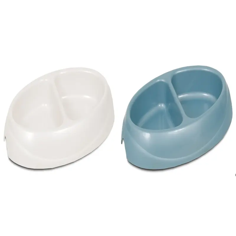 Double Diner Pet Dish, Dual Bowl Feeding Station for Dogs and Cats
