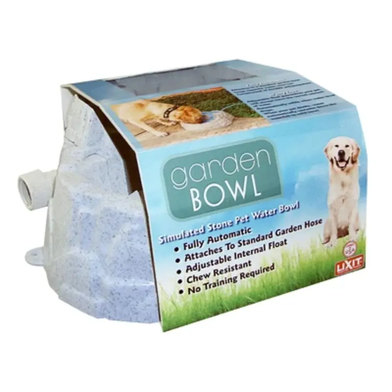 Garden Pet Water Bowl Simulated Stone Design Durable Outdoor 1 Piece