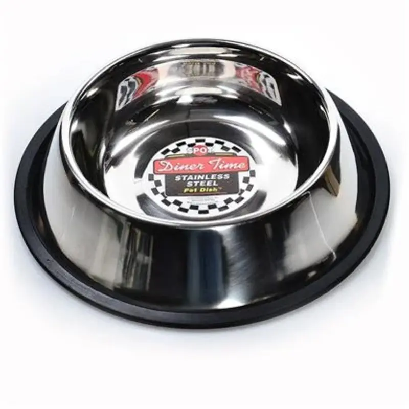 No-Tip Stainless Steel Dog Dish with Mirror Finish, 16 Ounce Capacity