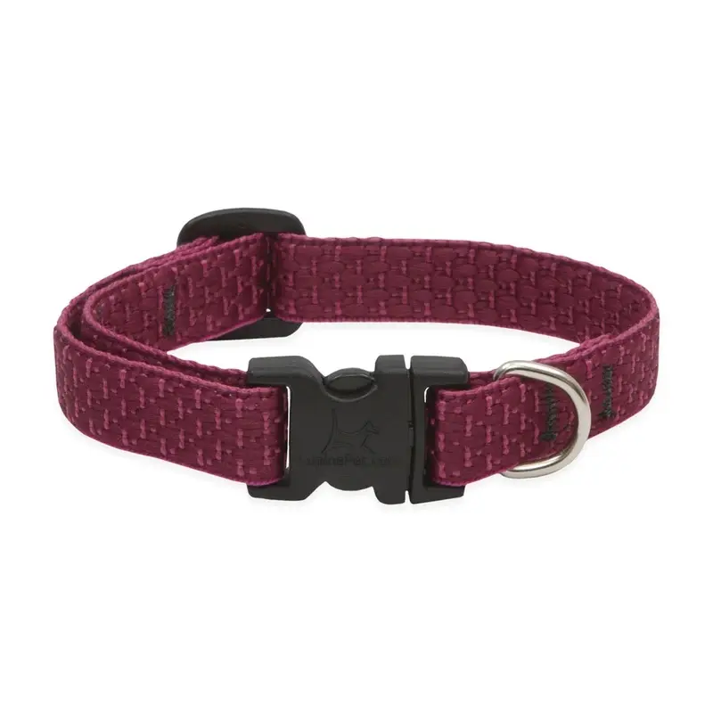 Eco Friendly Adjustable Dog Collar in Berry Color, 0.5 Inch by 10 to 16 Inches