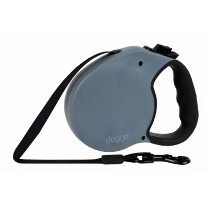 Gray Retractable Dog Leash for Small Dogs with 13 Foot Length