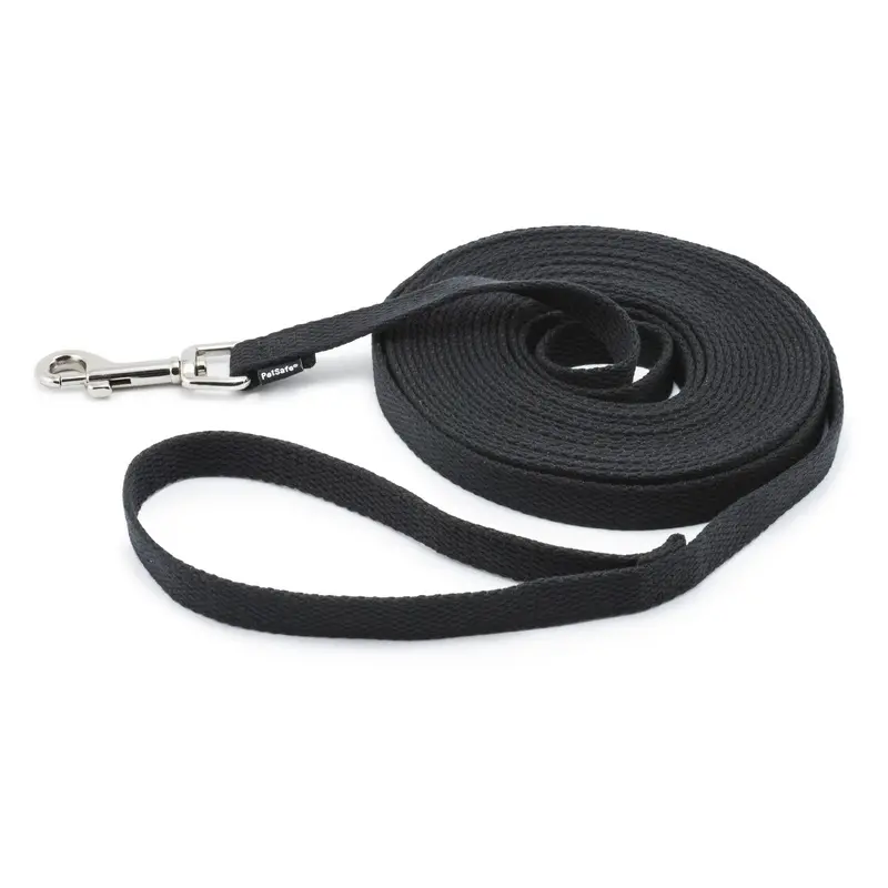 Black Training Dog Lead, 5/8 Inch Width by 20 Feet Length