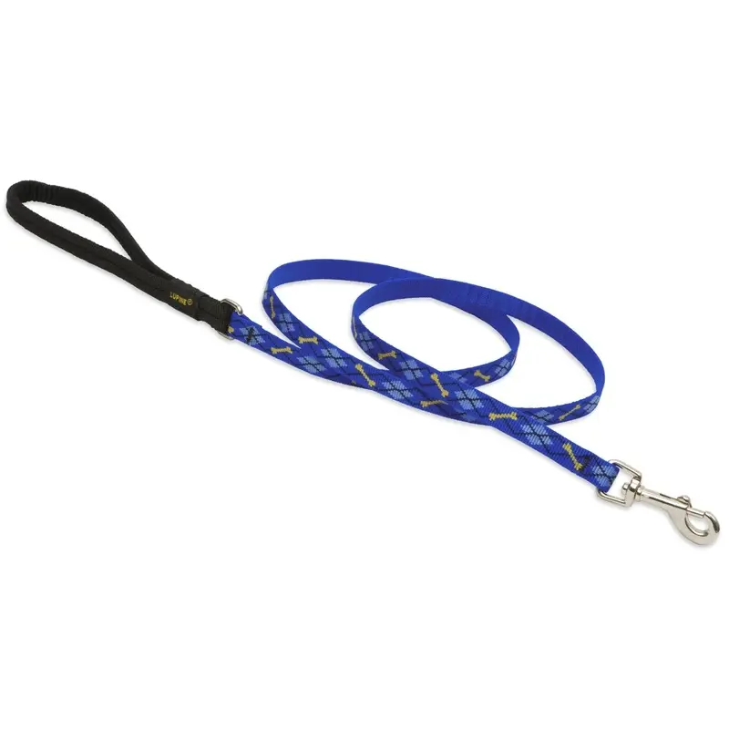Dog Leash with Dapper Dog Pattern, 0.5 Inch by 6 Foot
