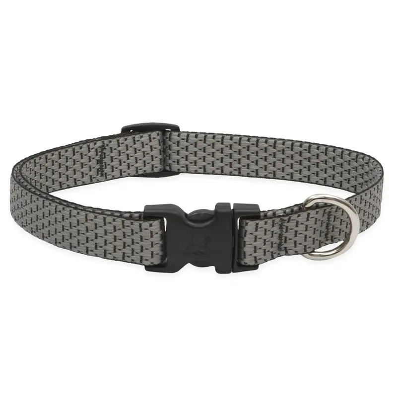 Eco Friendly Adjustable Dog Collar in Granite Color, 0.75 Inch by 9 to 14 Inch