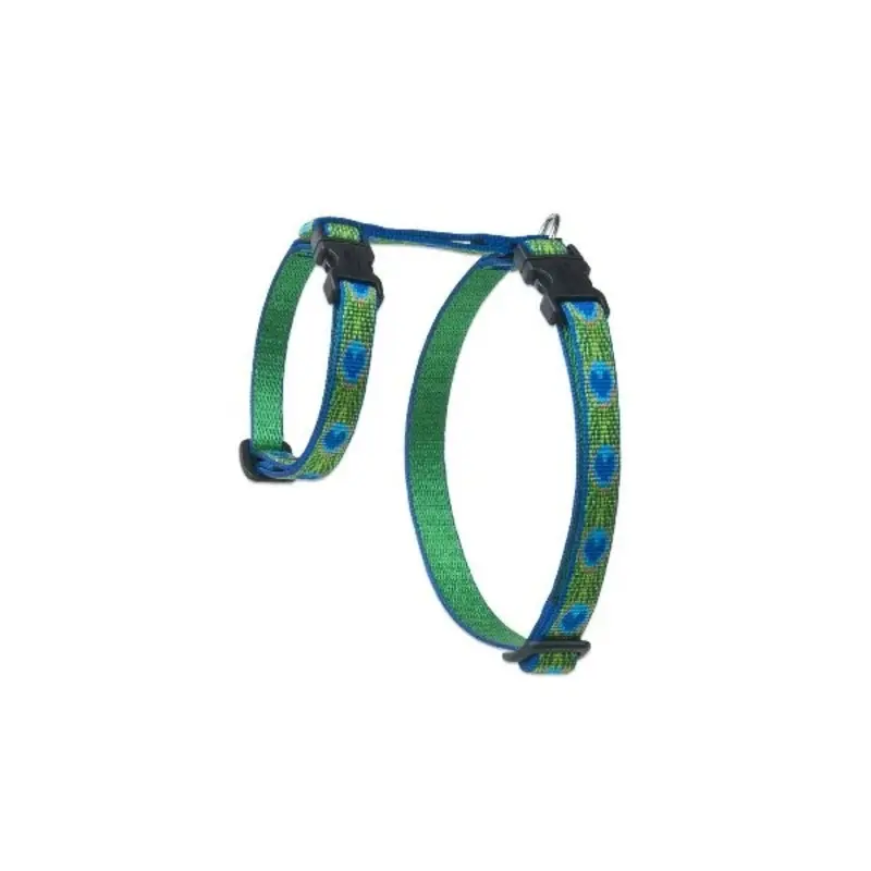 H-Style Adjustable Cat Harness with Tail Feathers Pattern, 0.5 Inch by 12 to 20 Inch