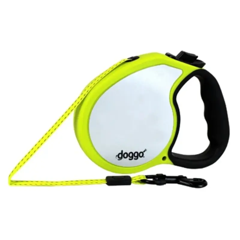 Small Neon Yellow Retractable Dog Leash with 13 Foot Length