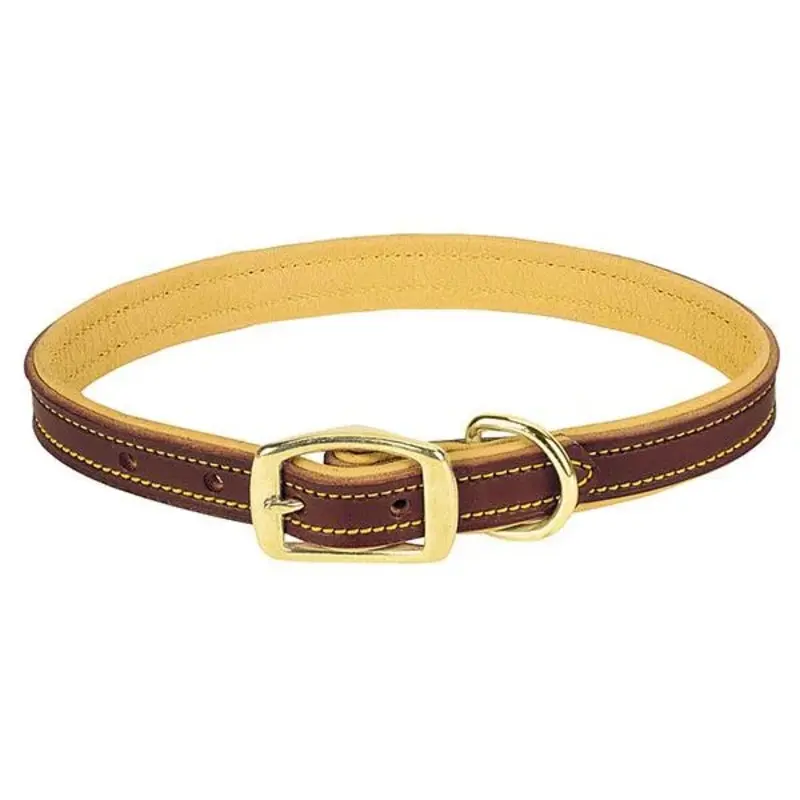 Deer Ridge Leather Lined Dog Collar, 5/8 Inch Width by 13 Inch Length