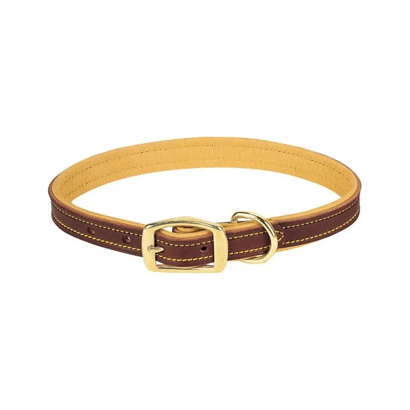 Deer Ridge Leather Lined Dog Collar, Three Quarter Inch by Fifteen Inch