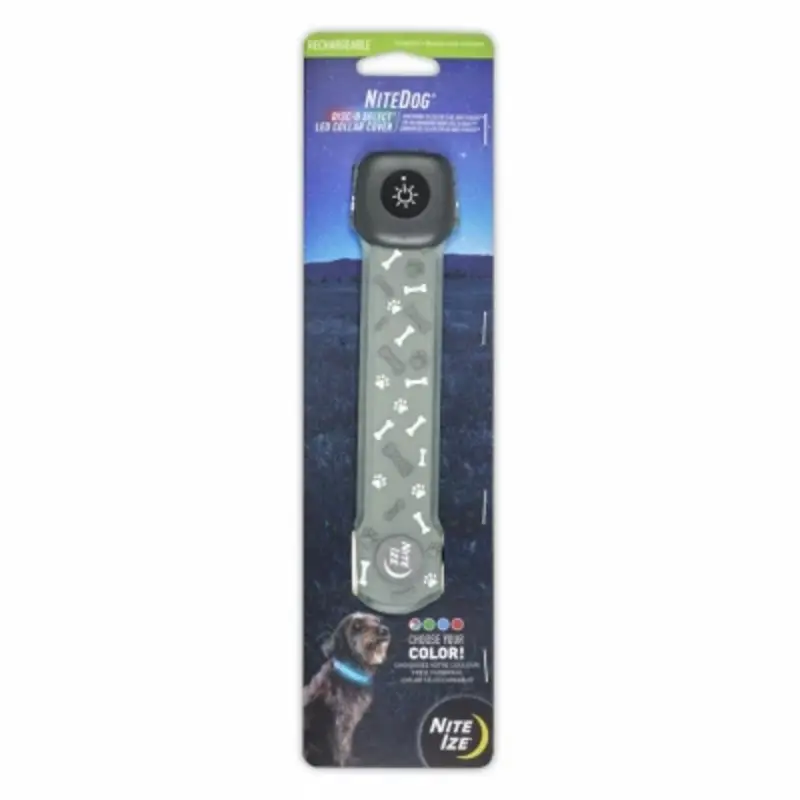 NiteDog Rechargeable LED Collar Cover, 3 Color Light Options