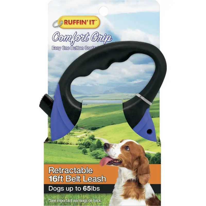 Retractable Dog Leash for Dogs Up to 65 Pounds, 16 Feet Length, Red or Blue