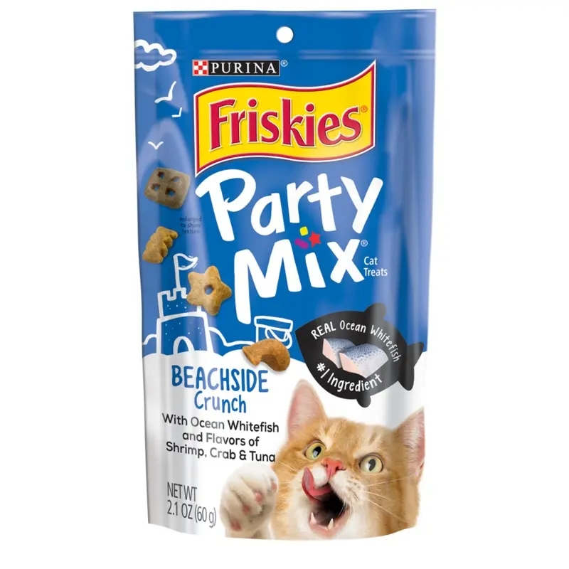 Cat Treats Beachside Party Mix Flavor 2.1 Ounce Resealable Pouch