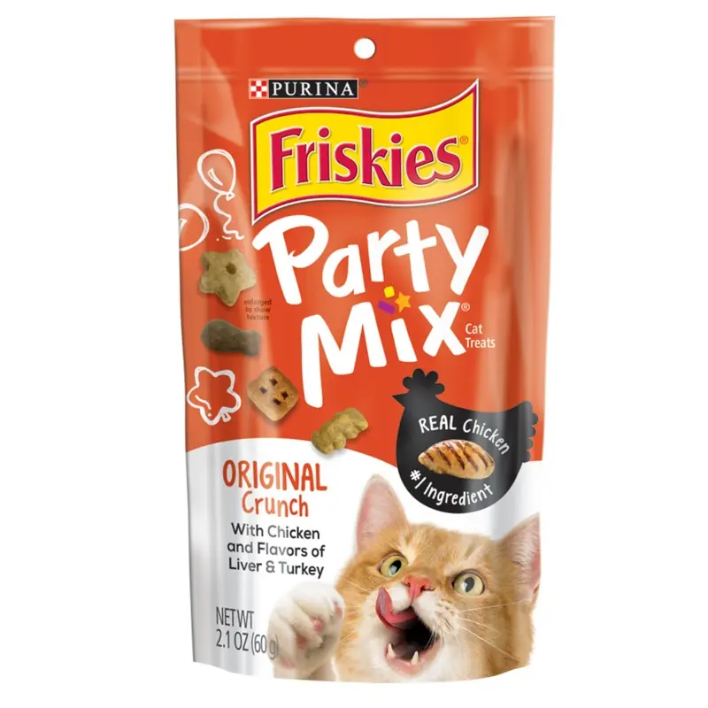 Cat Treats Original Party Mix Flavor 2.1 Ounce Resealable Pouch