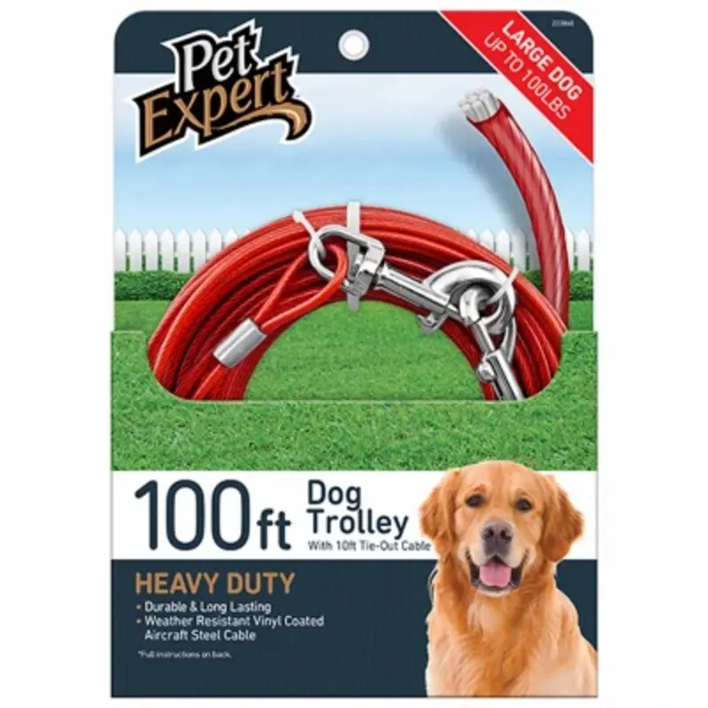 Heavy Weight Dog Trolley Cable, 100 Feet Length for Secure Pet Restraint