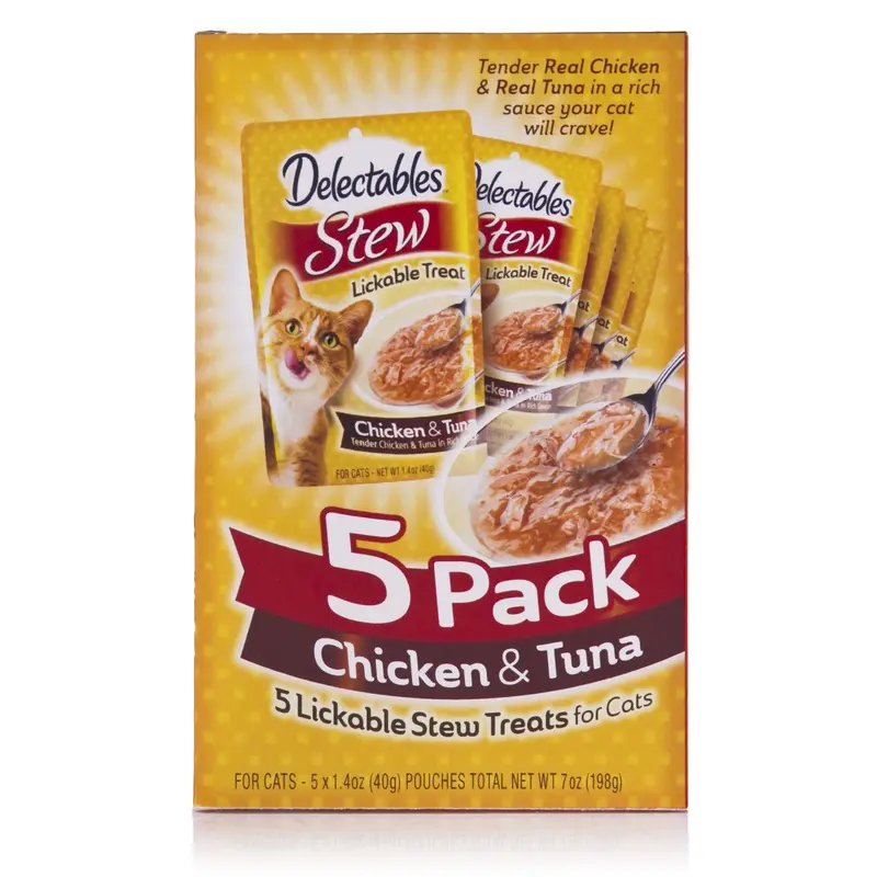 Lickable Stew Treats for Cats, Chicken & Tuna, 1.4 oz. Each, 5-Pk.