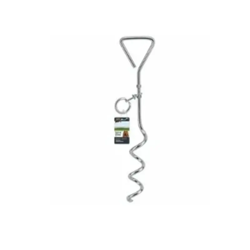 Pet Tie Out Stake Corkscrew Style 8 Millimeter Diameter by 16 Inch Length