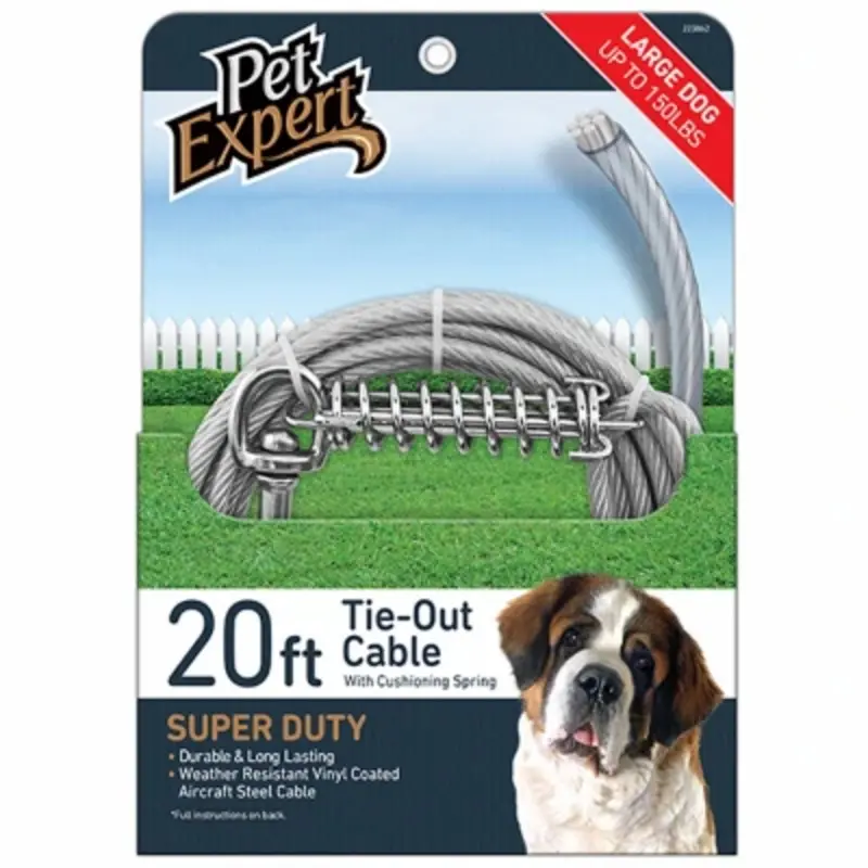 Super Duty Dog Tie Out Cable, 20 Feet Length, Heavy Duty Construction