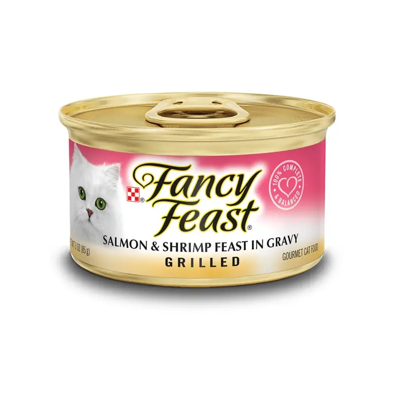 Cat Food Grilled Salmon and Shrimp Flavor 3 Ounce Can