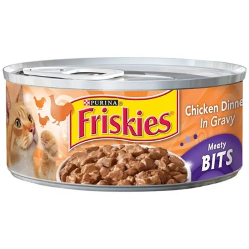 Cat Food Meaty Bits with Chicken Flavor 5.5 Ounce Can