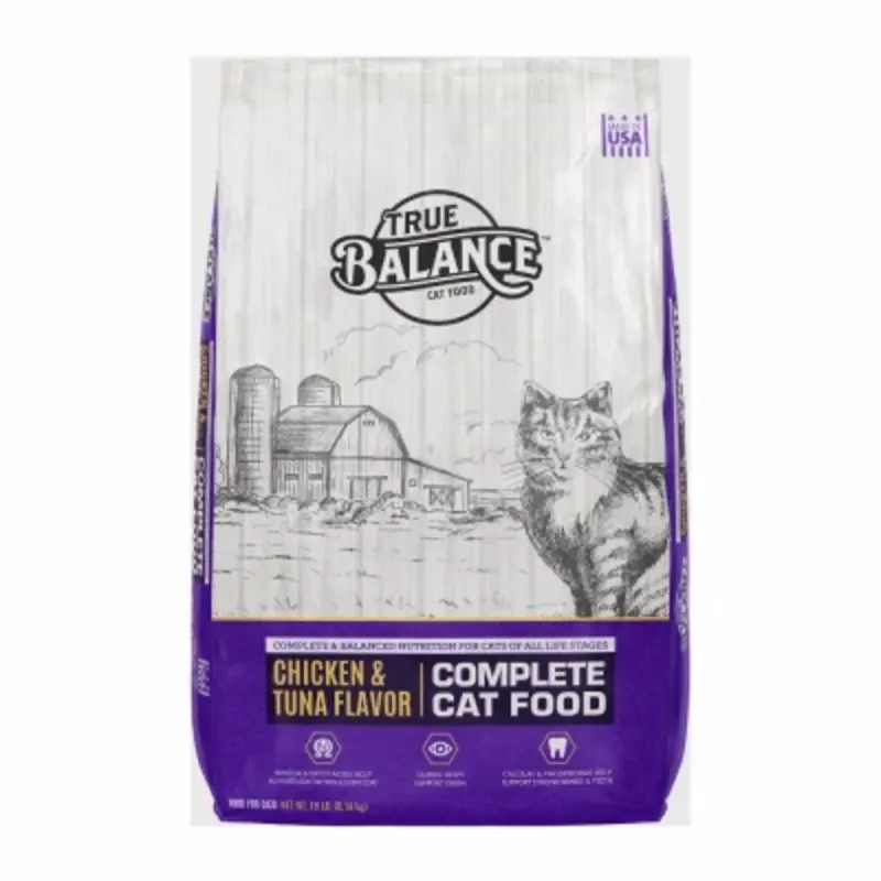 Dry Cat Food with Chicken and Tuna Flavor, 18 Pounds Bag