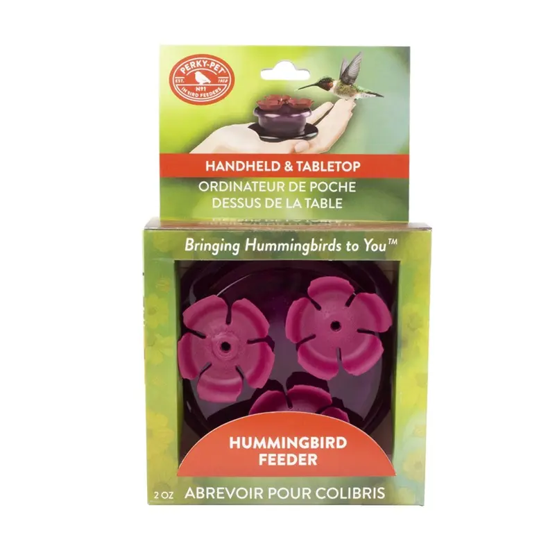 Hummingbird Handheld and Tabletop Feeder with Three Feeding Ports, Two Ounce Capacity