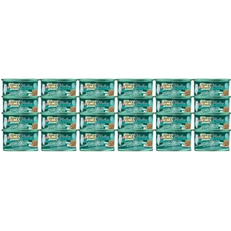 Medley Wet Cat Food Shredded Turkey Fare with Garden Greens, 3 Ounce Can