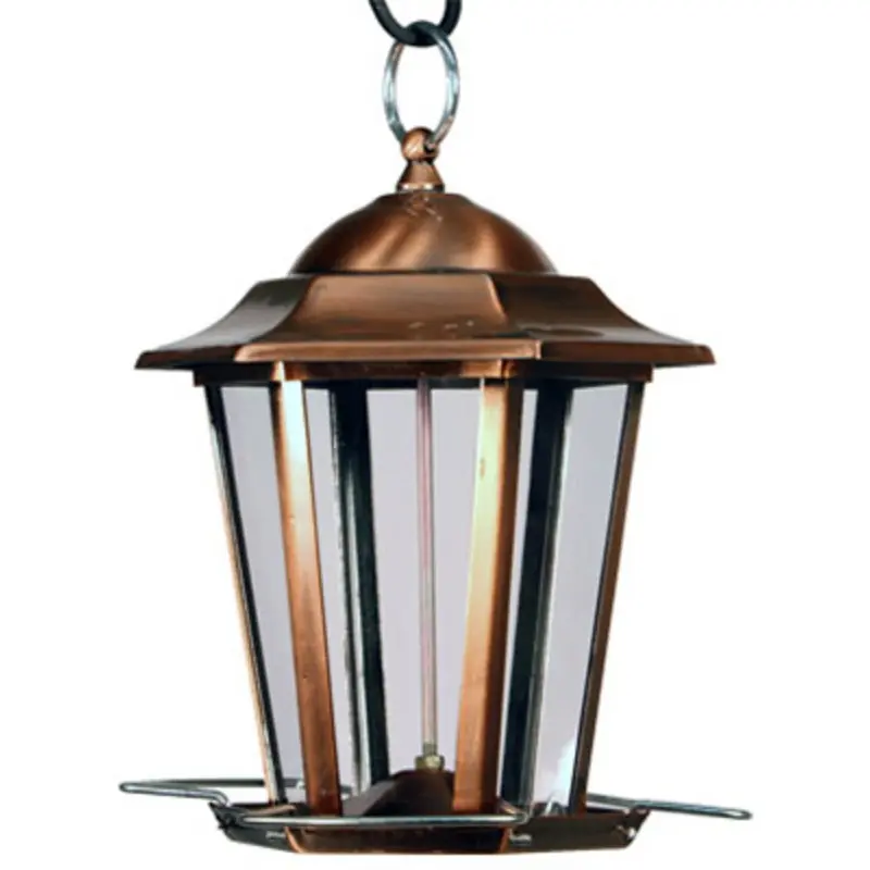 Copper Carriage Style Bird Feeder, 8.5 Inch Diameter, Durable Outdoor Feeder