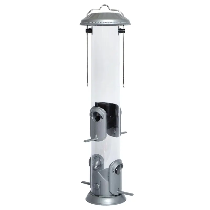 Deluxe Easy-Clean Tube Bird Feeder with Multiple Feeding Ports and Removable Base