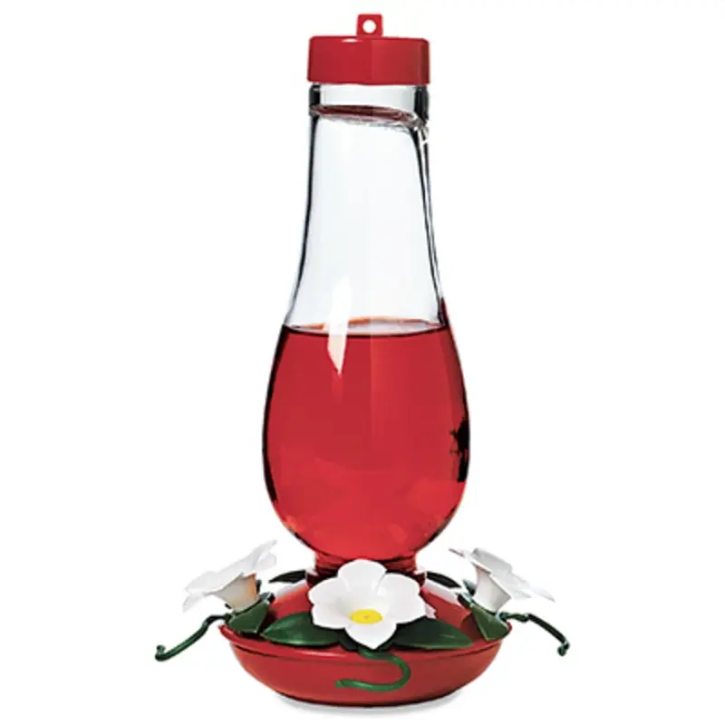 Hummingbird Feeder,  Hurricane Glass, 24-oz.