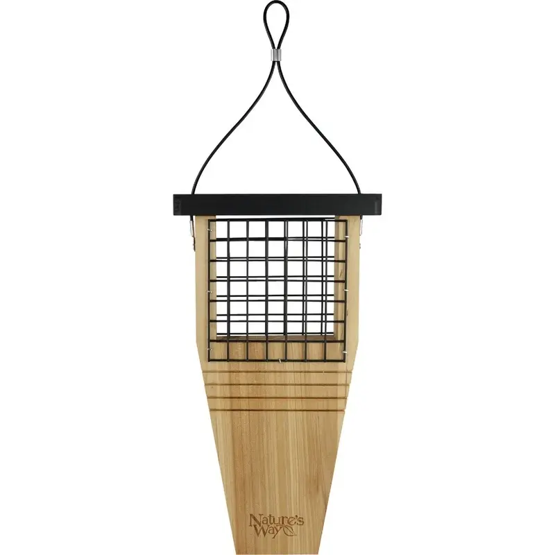 Cedar Suet Bird Feeder for Wild Birds, Durable Natural Wood Construction