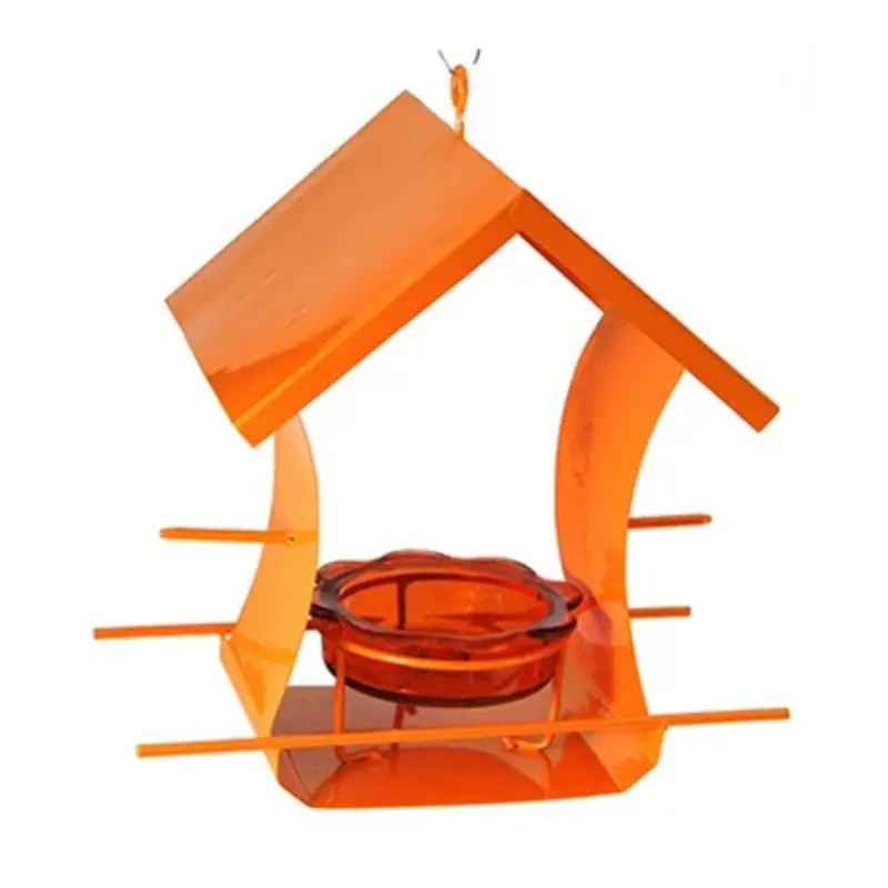 Oriole Bird Feeder Metal Orange Half and Jar Holder