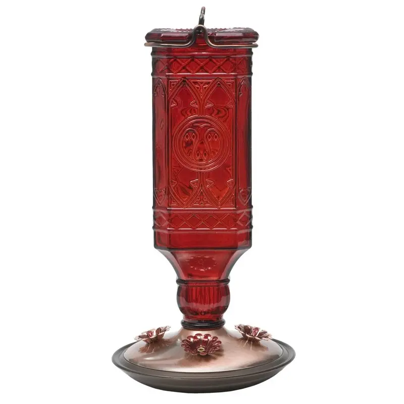 Red Hummingbird Bottle Feeder with Four Feeding Ports and Twenty Four Ounce Capacity
