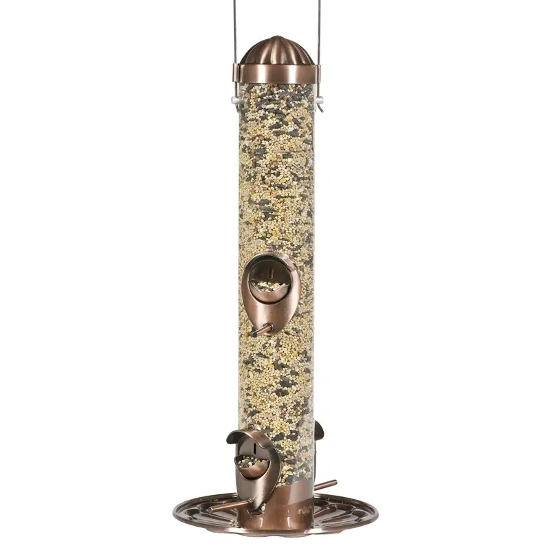 Wild Bird Feeder System in Antique Copper Finish with 1.8 Pound Seed Capacity