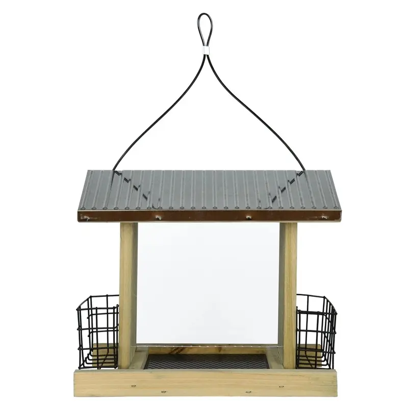 Rustic Cedar Bird Feeder for Outdoor Use