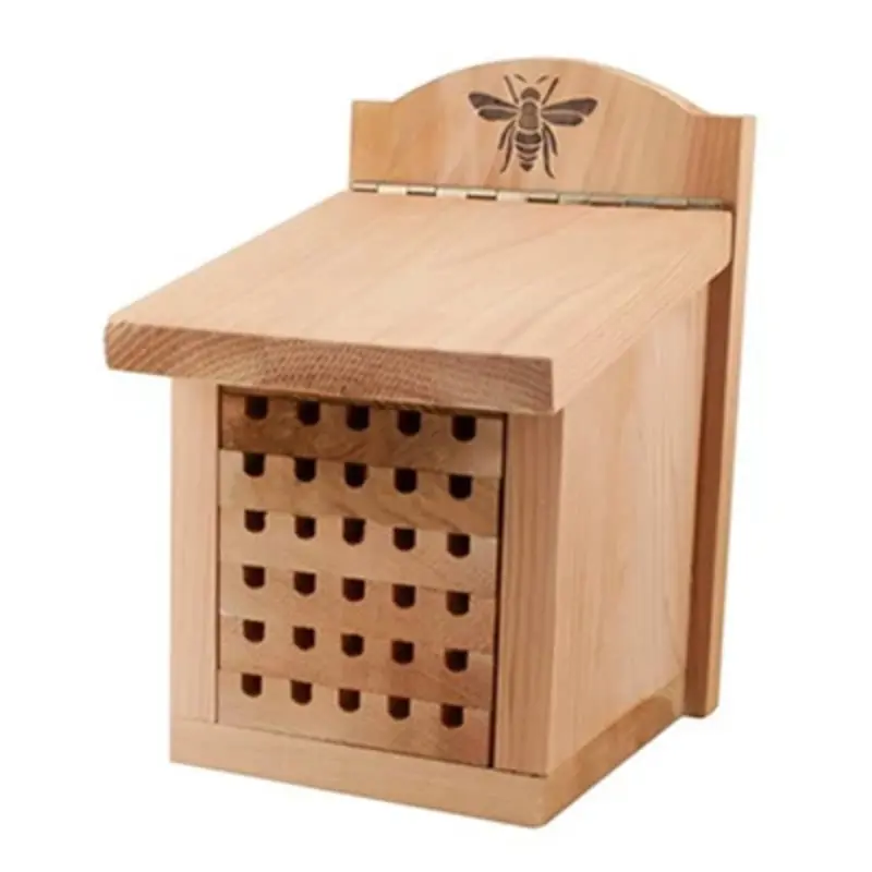 Small Cedar Mason Bee House for Pollinator Habitat and Garden Support
