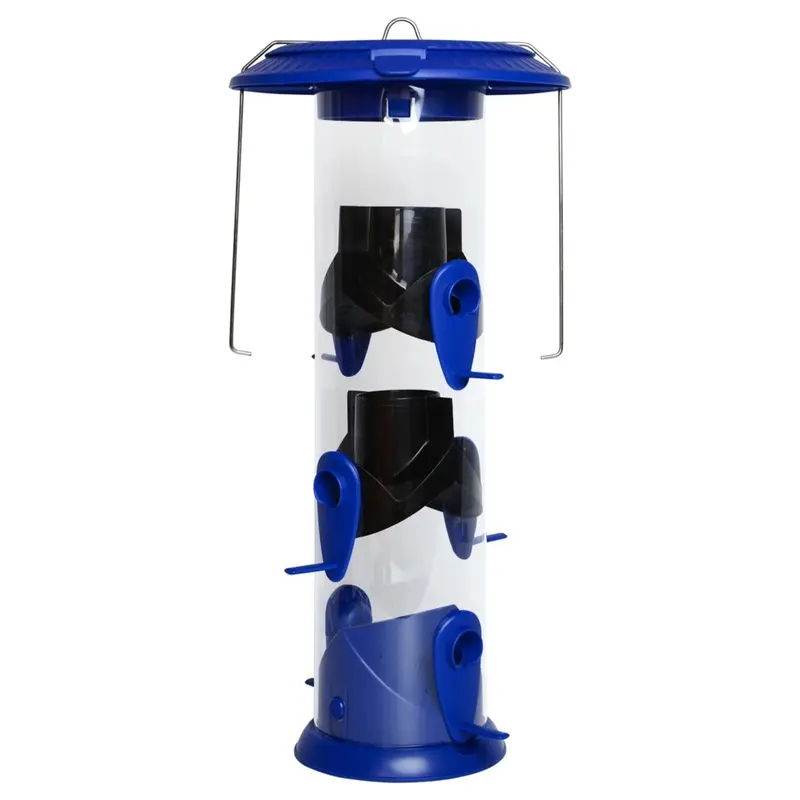 Wide Funnel Flip-Top Tube Bird Feeder with Easy Fill Design