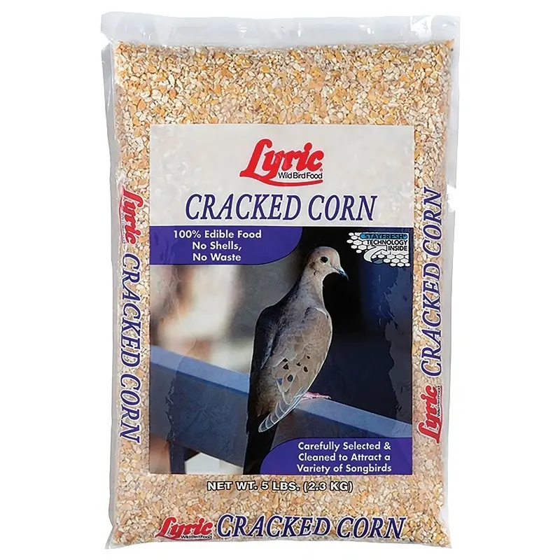 Cracked Corn Wild Bird Food 5 Pounds Bag High Energy Feed for Outdoor Birds