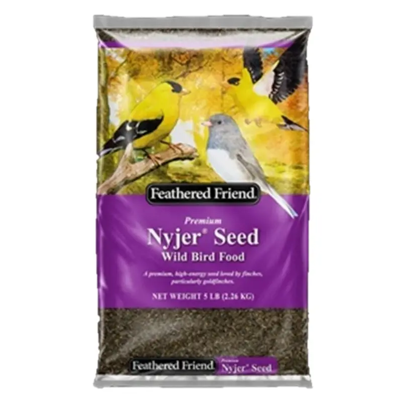 Nyjer Seed Wild Bird Food, 5 Pound Bag for Attracting Finches and Small Birds