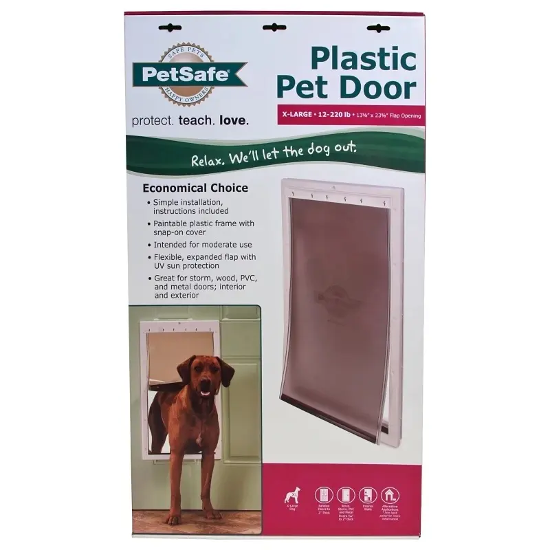 Extra Large White Plastic Pet Door for Walls and Doors