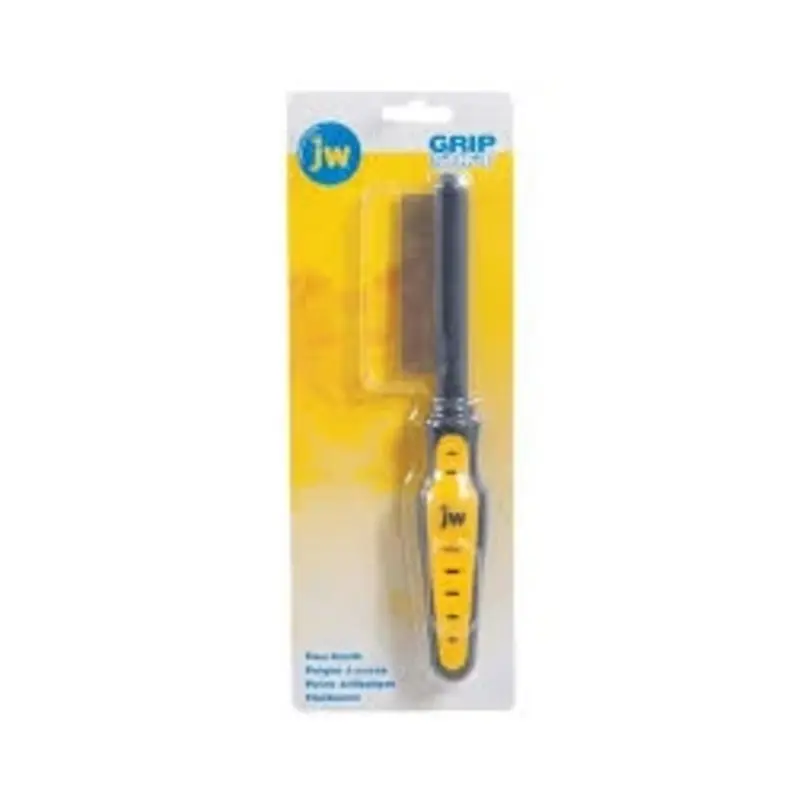 Gray and Yellow Pet Flea Comb for Grooming and Flea Removal