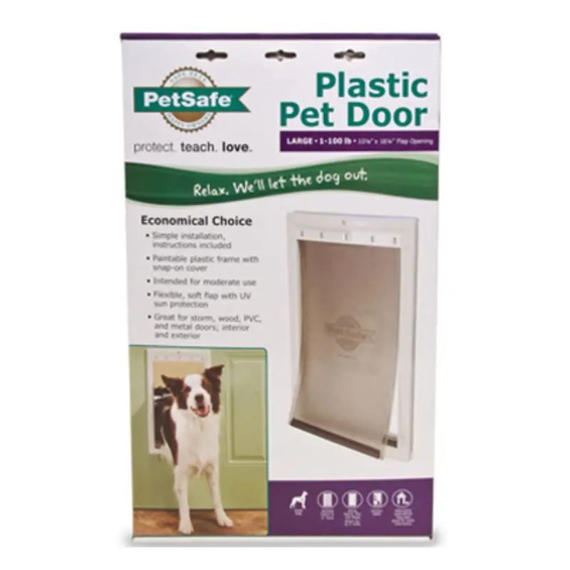 Large White Plastic Pet Door for Easy Pet Access