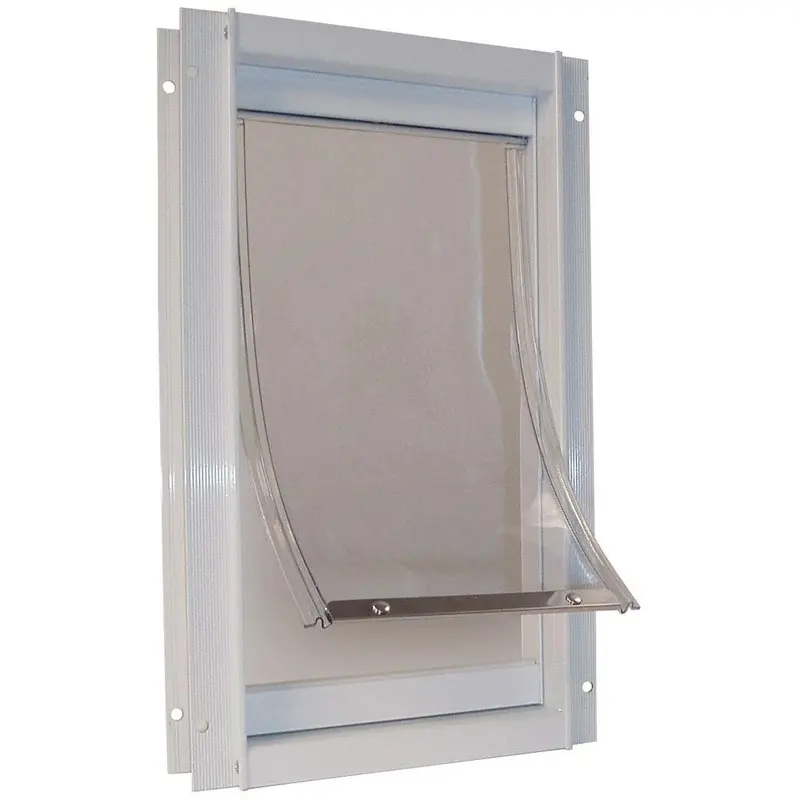 Products Deluxe Aluminum Medium White Pet Door 11.25-in X 7-in Model Ddmw
