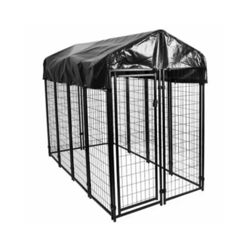 Welded Wire Dog Kennel, 4 Feet by 8 Feet by 6 Feet, Heavy Duty