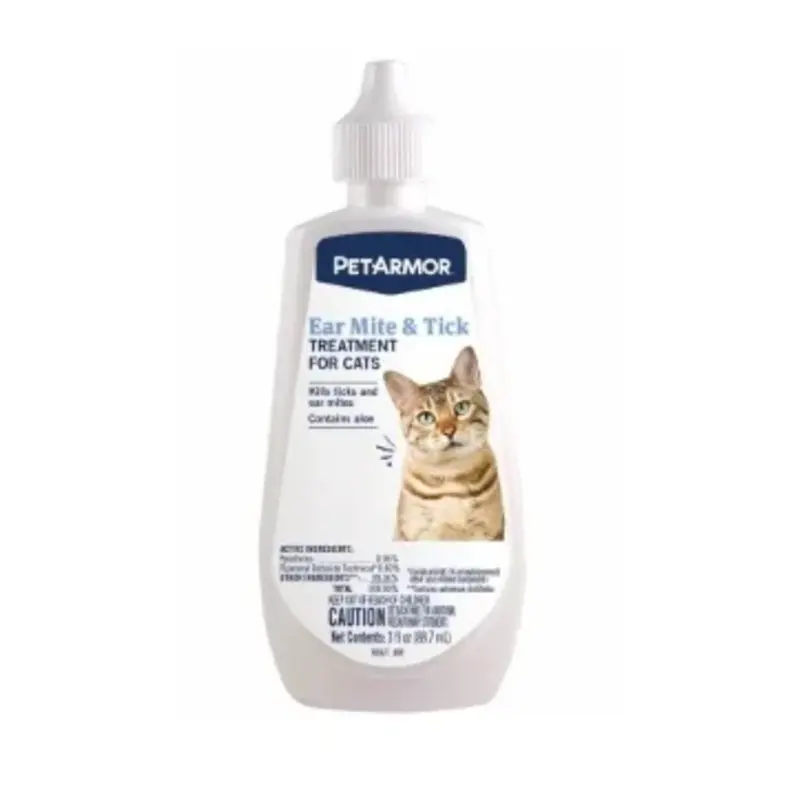 Ear Mite and Tick Treatment for Cats, 3 Ounce Bottle