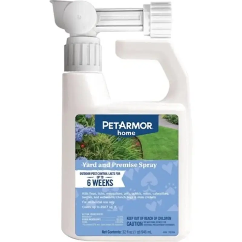 Home Yard and Premise Flea and Tick Spray, 32 Ounce Bottle for Outdoor Use