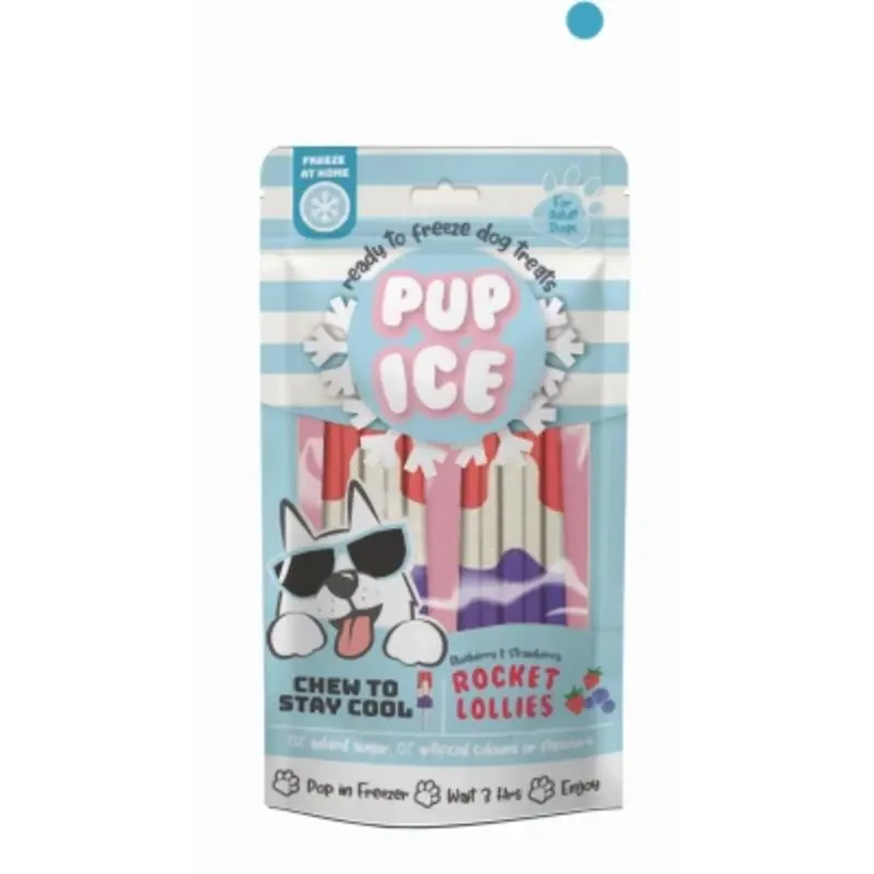 Rocket Lollies Dog Treat, Srawberry and Blueberry, 2-Pk.
